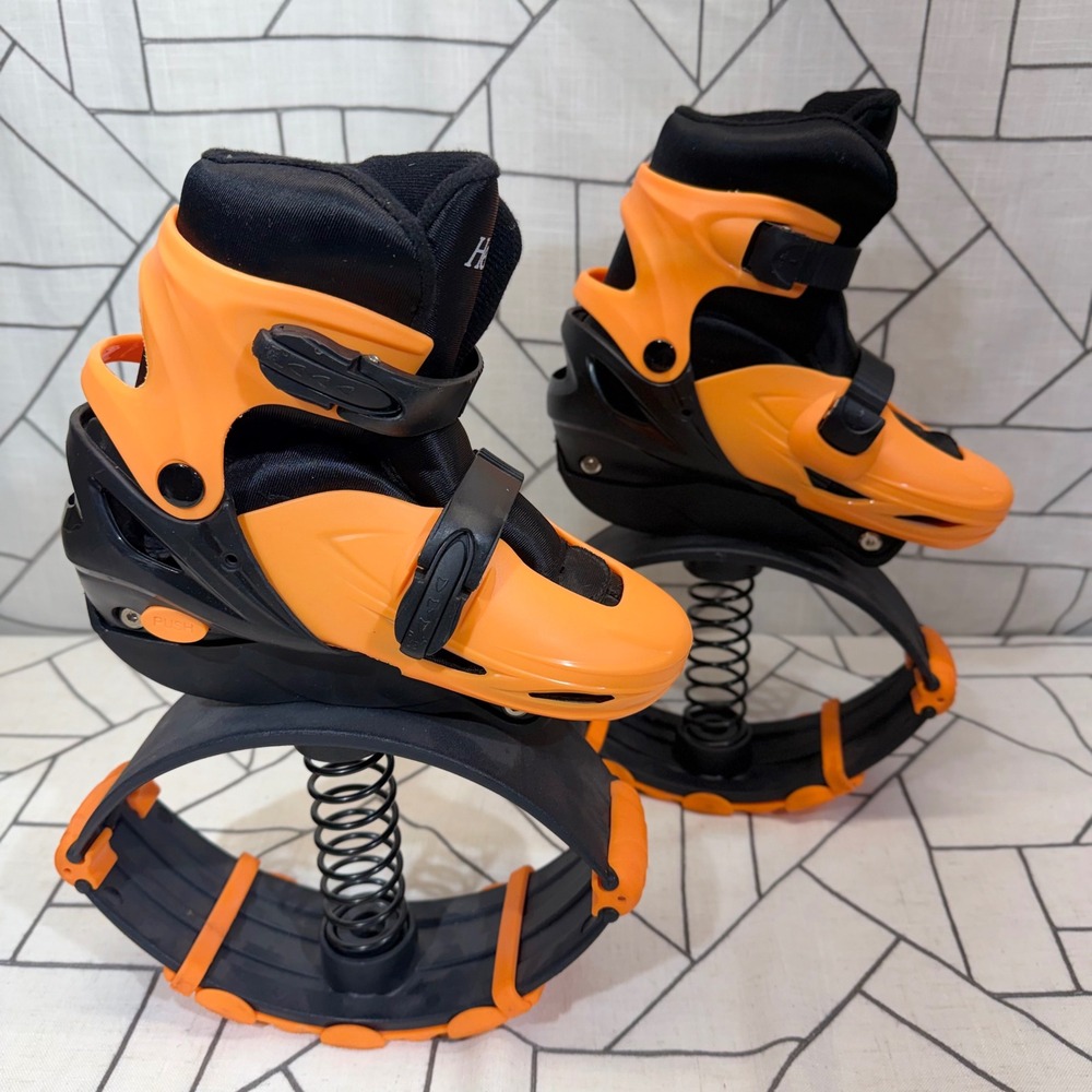 HearthSong Jumparoo Boing Boing Shoes Size 35-38 Orange Black Bouncing Boots - Picture 2 of 7